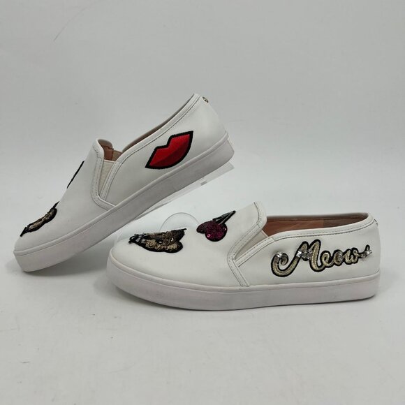 Kate Spade White Sequin Cat Slip-On Sneakers | Size 6.5 - Picture 3 of 12
